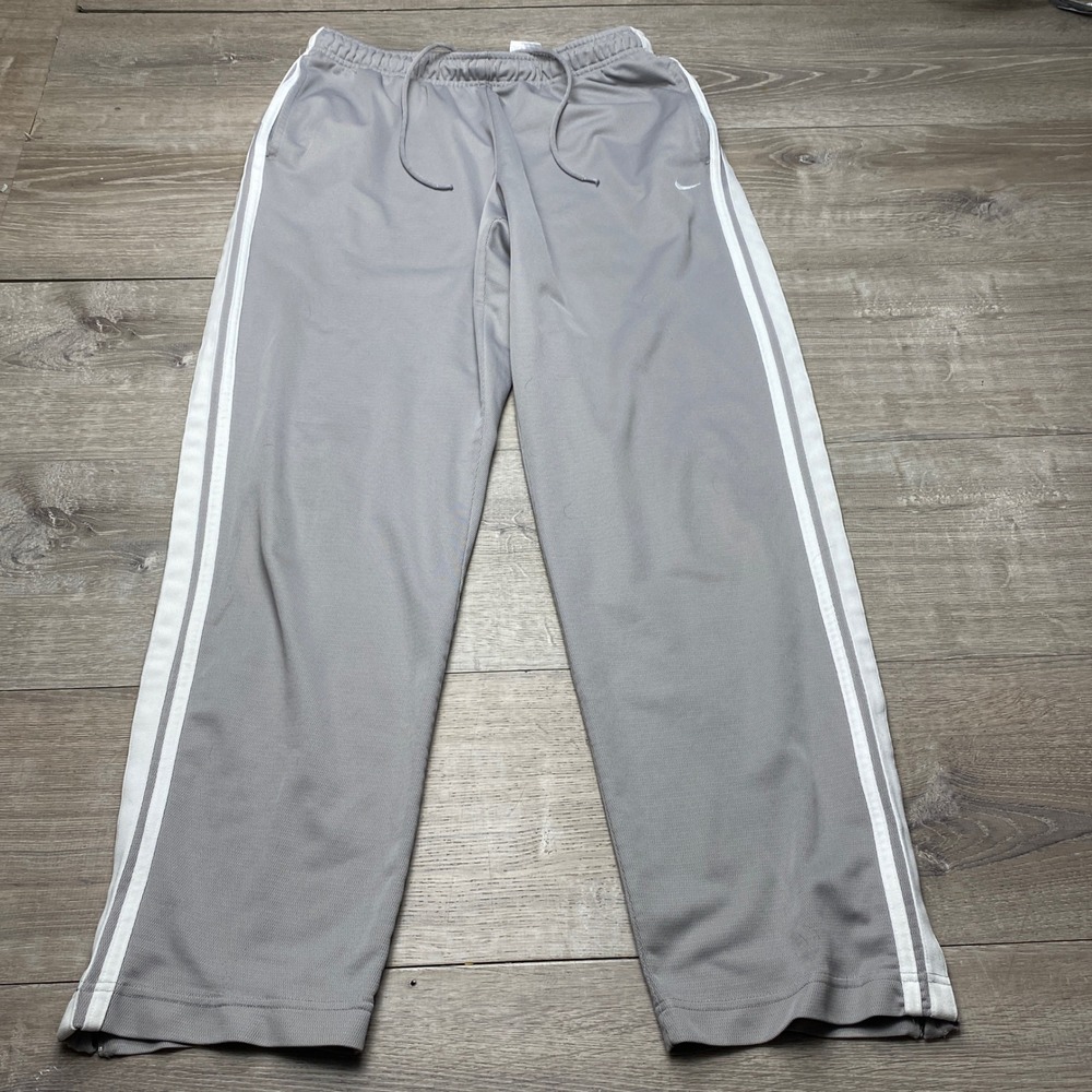 Nike Pants Mens XL Grey Polyester Track Warm Up Athletic Side Stripe 113021